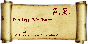 Putity Róbert névjegykártya